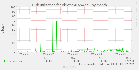 Disk utilization for /dev/nexus/swap